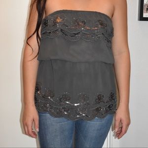 Beaded Strapless Top